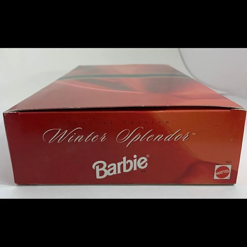 Winter Splendor Barbie Avon Exclusive Blonde Hair Red Black Evening Holiday Dres